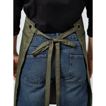 'Barley' Contrast Stitch Sustainable Bib Apron