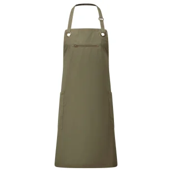 'Barley' Contrast Stitch Sustainable Bib Apron
