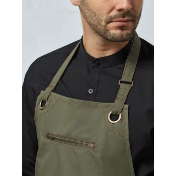 'Barley' Contrast Stitch Sustainable Bib Apron