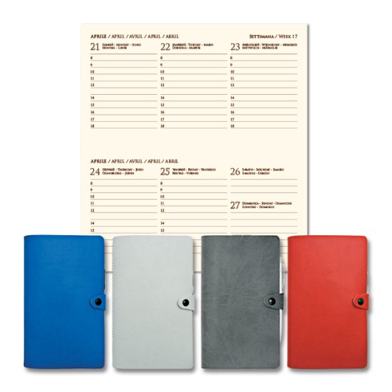 Agenda con copertina a portafoglio con bottone
