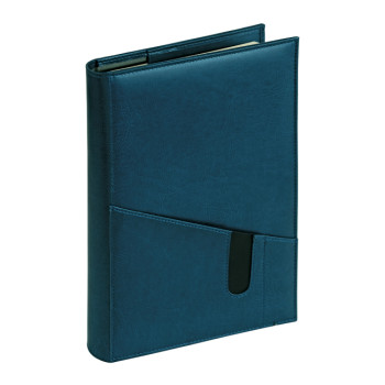 Agenda giornaliera Enterprise 17x24 cm con copertina in materiale cervo e tasca esterna