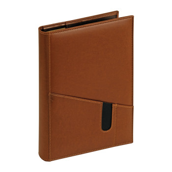 Agenda giornaliera Enterprise 17x24 cm con copertina in materiale cervo e tasca esterna