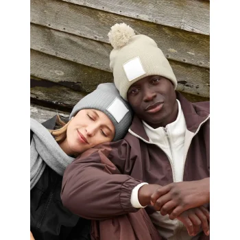 Appliqué Patch Pom Beanie