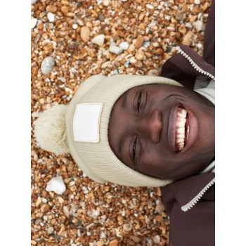 Appliqué Patch Pom Beanie