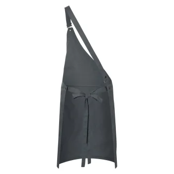 Asymmetrical Bib Apron with Pocket
