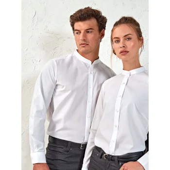 Banded Collar 'Grandad' Long Sleeve Shirt