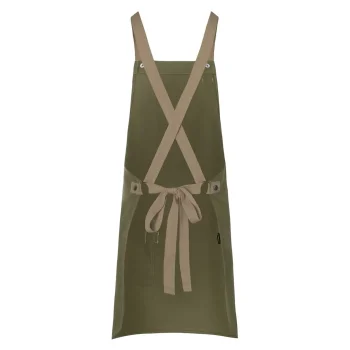 Bib Apron With Crossed Ribbons