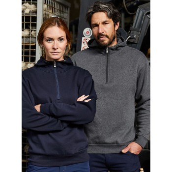 BIO WORK ½ZIP HOODY 70%OCS30%P