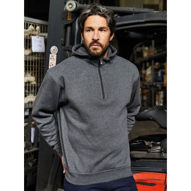 BIO WORK ½ZIP HOODY 70%OCS30%P