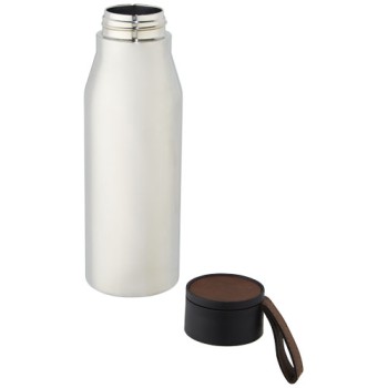 Borraccia termica in acciaio inossidabile da 500 ml con isolamento sottovuoto in rame, coperchio e cinturino in finta pelle L
