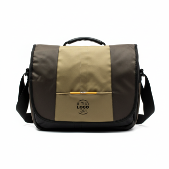 Borsa congresso Falcon a tracolla in durafibre 840 con patella e dettagli eleganti