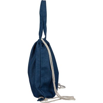 Borsa denim riciclato con coulisse Dex