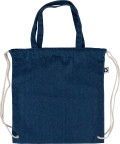 Borsa denim riciclato con coulisse Dex