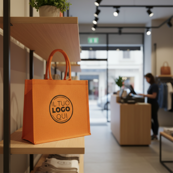 Borsa Ecoline in juta naturale laminata