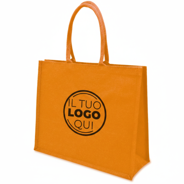 Borsa Ecoline in juta naturale laminata