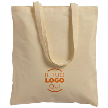 Borsa in cotone naturale da 180gsm con manici lunghi