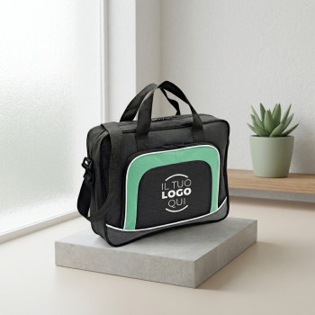 Borsa portacomputer in poliestere 600D con rifiniture colorate