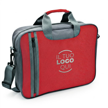 Borsa portadocumenti con tasca zip e tracolla regolabile in polyestere 600D