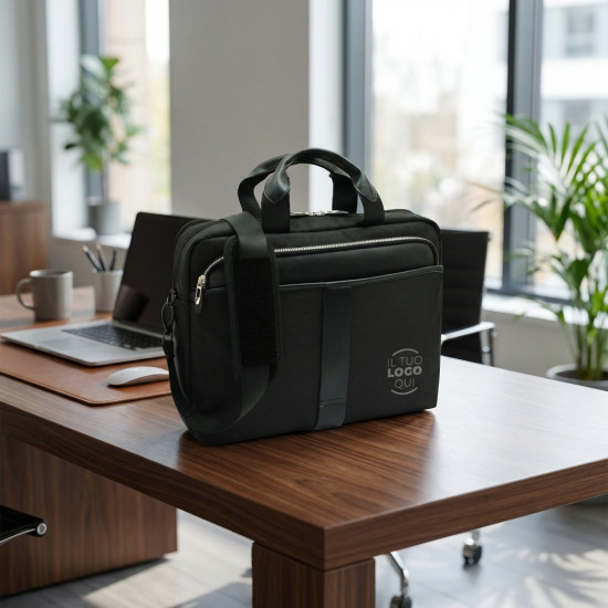 Borsa portadocumenti in nylon 1680D con tracolla regolabile e tasca laterale