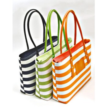 Borsa semirigida in cotone arancio con manici fodera interna in tinta