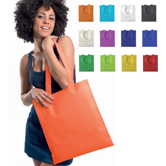Borsa shopping  in TNT, colorata, manici lunghi  cucitura termica