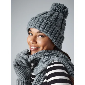 Cable Knit Melange Beanie