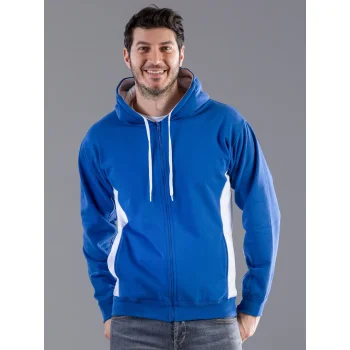 Contrast Hooded Sweat Full Zip