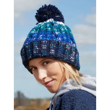 Corkscrew Pom Pom Beanie