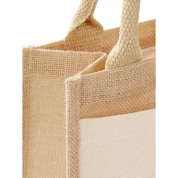 Cotton Pocket Jute Midi Tote