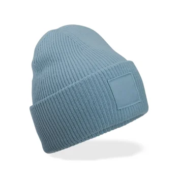 Deep Cuffed Tonal Patch Beanie 