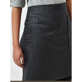 Division Waxed Look Denim Waist Apron