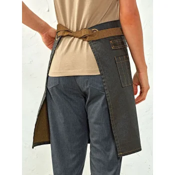 Division Waxed Look Denim Waist Apron