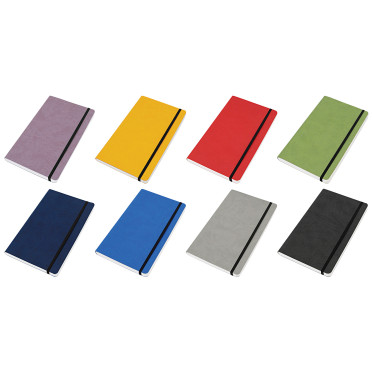 ELASTIC blocco 224 pg. con rigaggio ed elastico, in vivella bicolore. Astuccio di confezione.