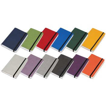 ELASTIC blocco 224 pg. neutro con  elastico, in vivella bicolore. Astuccio di confezione.