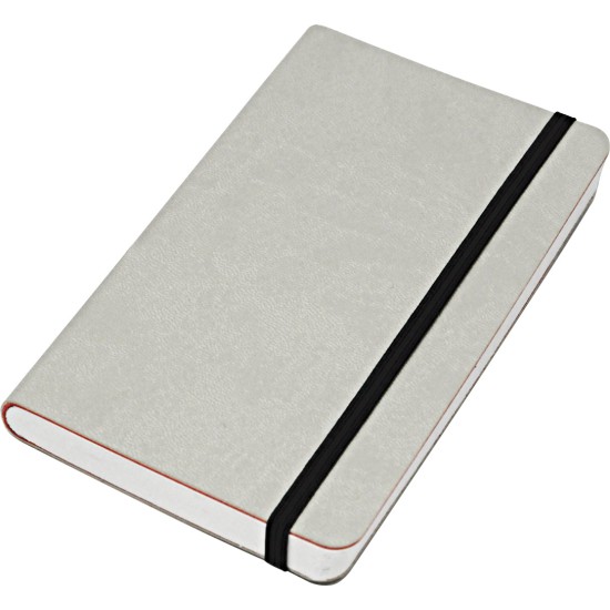 ELASTIC blocco 224 pg. neutro con  elastico, in vivella bicolore. Astuccio di confezione.