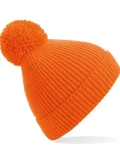 Engineered Knit Ribbed Pom Pom Beanie