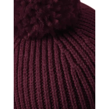 Engineered Knit Ribbed Pom Pom Beanie