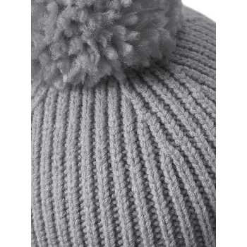 Engineered Knit Ribbed Pom Pom Beanie