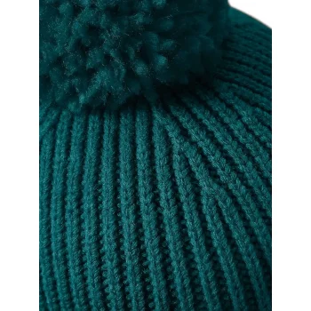Engineered Knit Ribbed Pom Pom Beanie