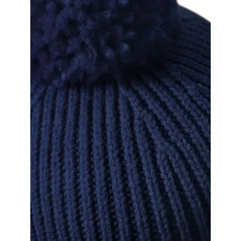 Engineered Knit Ribbed Pom Pom Beanie