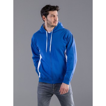 FELPA CAPP.ZIP BICOLORE 100%C