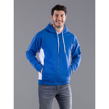 FELPA CAPP.ZIP BICOLORE 100%C