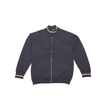 FELPA ZIP COSTINA CONTR.100%C