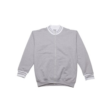 FELPA ZIP COSTINA CONTR.100%C