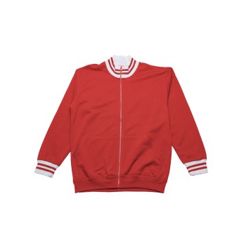 FELPA ZIP COSTINA CONTR.100%C