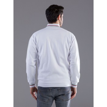 FELPA ZIP COSTINA CONTR.100%C