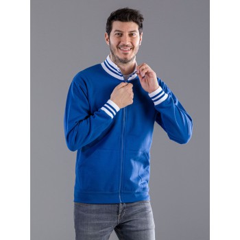 FELPA ZIP COSTINA CONTR.100%C