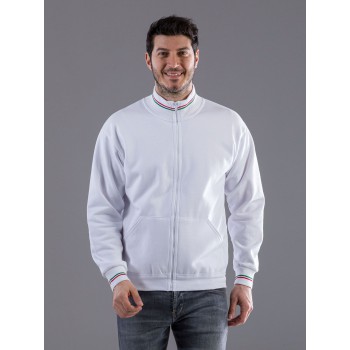 FELPA ZIP COSTINA CONTR.100%C