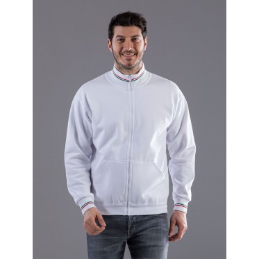 FELPA ZIP COSTINA CONTR.100%C