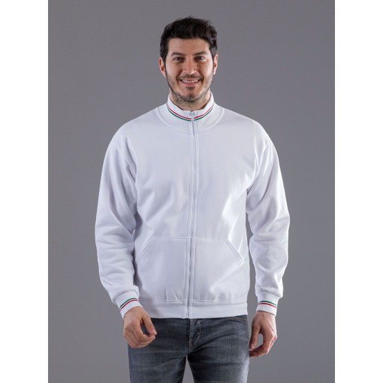 FELPA ZIP COSTINA CONTR.100%C
